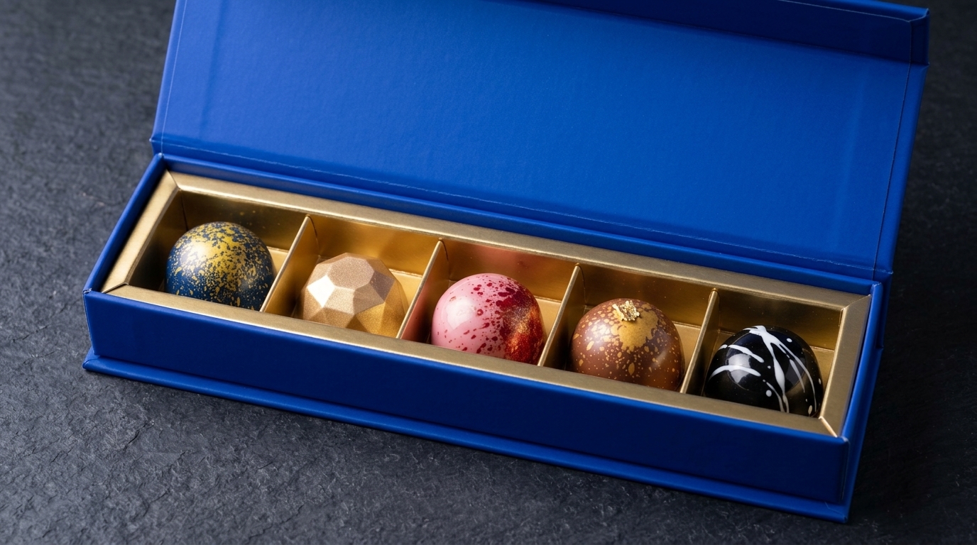 Chef James Grill Signature 5-Piece Royal Matte Blue Chocolate Box